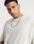 Asos Design Organic Oversized T-shirt In Ecru-neutral