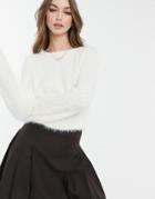 Brave Soul Waltz Fluffy Sweater-white