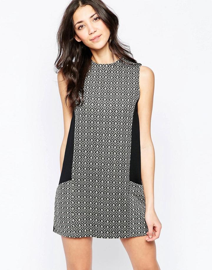 Wal G Shift Dress With Contrast Panels - Multi
