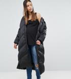 Asos Maternity Longline Puffer Coat - Black