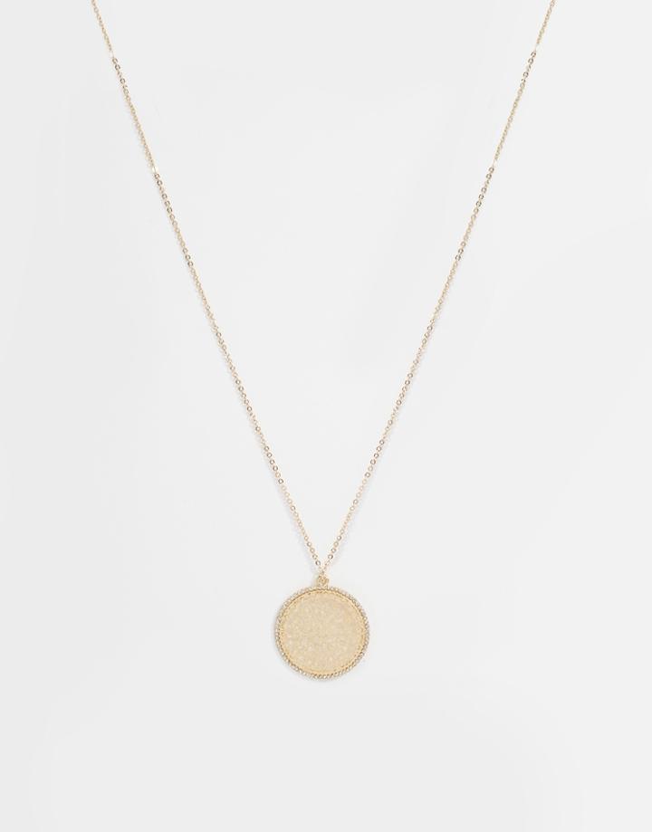 Nylon Filigree Pendant Necklace - Gold