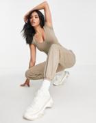 Asos Design Washed Oversized Sweatpants In Pebble-neutral