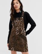 River Island Overall Dress In Animal Print-multi