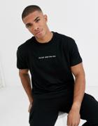 Night Addict Embroidered I'm Not Here For You Slogan T-shirt