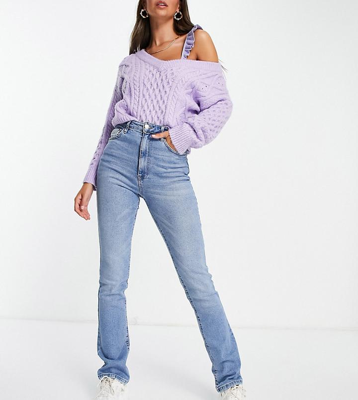 Stradivarius Tall Vintage Fit Straight Jeans In Medium Wash-blues