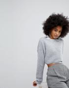 New Look Crop Sweater - Gray