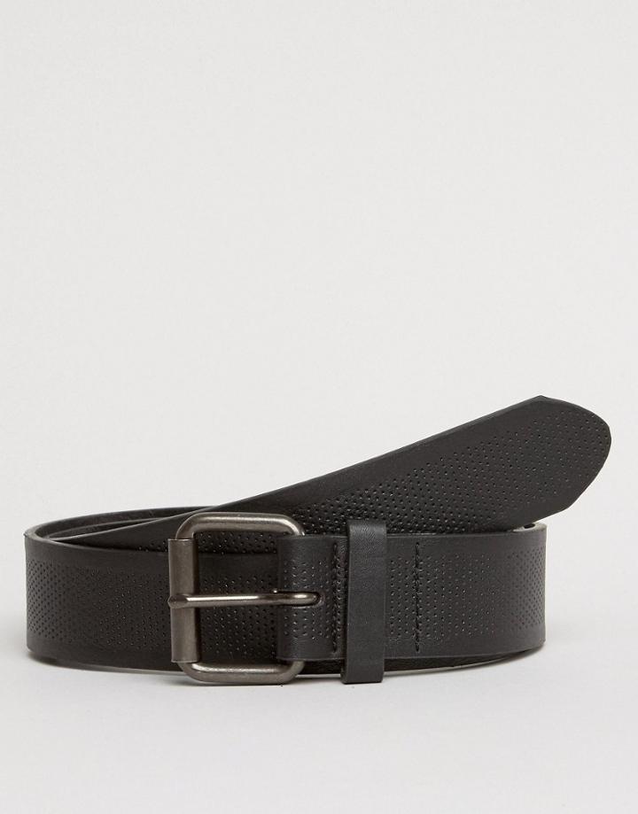 New Perforated Belt In Black - Black