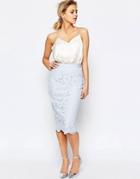 Ted Baker Lace Midi Skirt - Blue