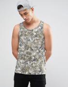 Another Influence Palm Print Tank - Green