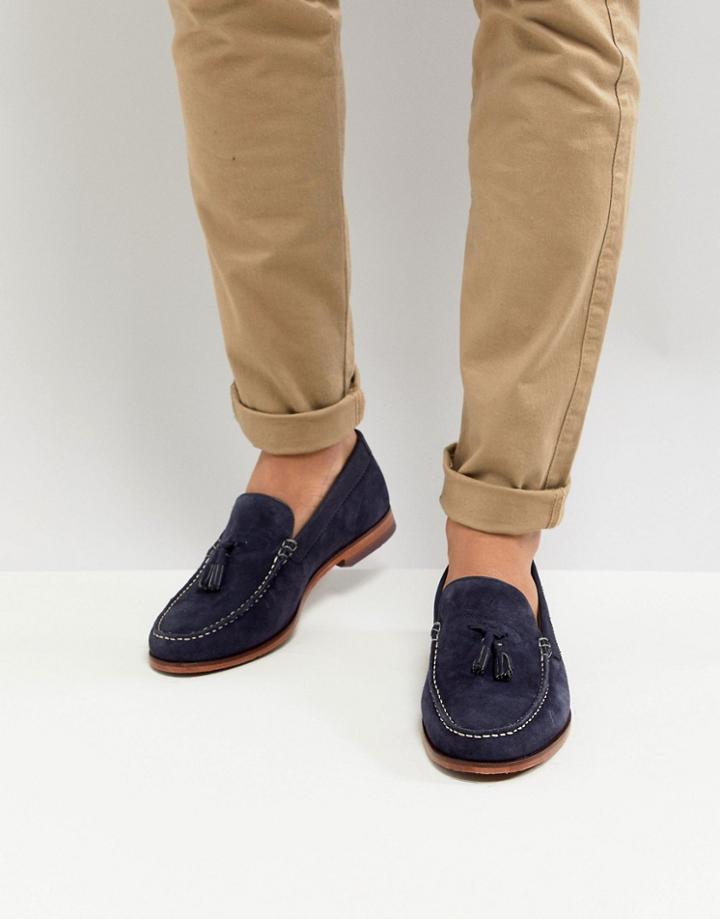 Ted Baker Dougge Suede Loafers In Navy - Navy