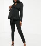 Asos Design Maternity Jersey Over Bump Slim Slit Front Suit Pants In Black