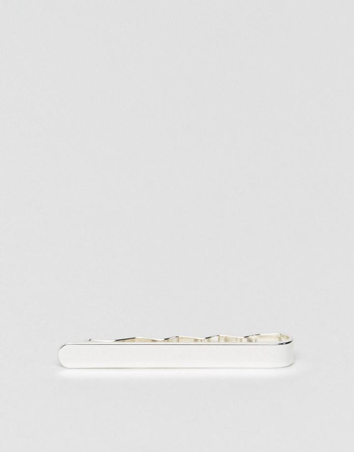 Asos Slim Tie Bar In Silver - Silver