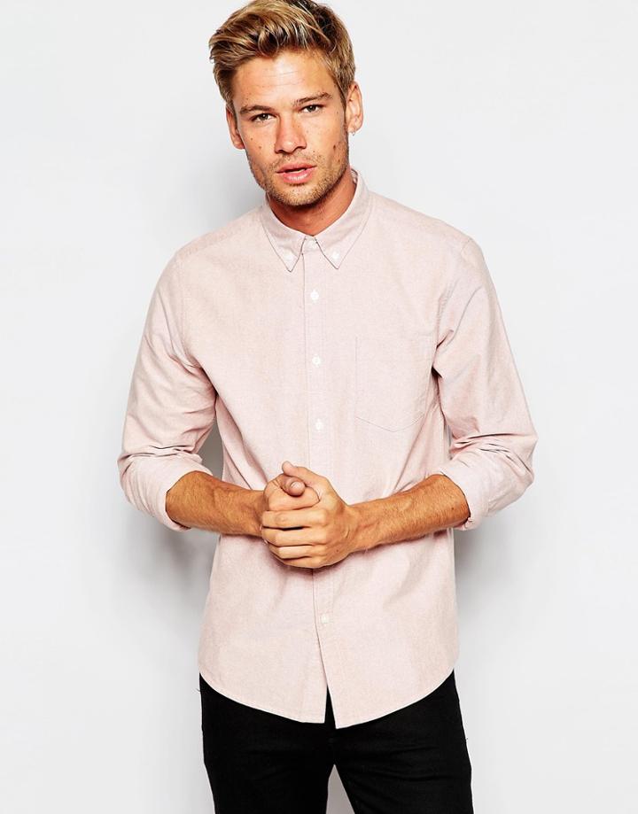 Asos Oxford Shirt In Rust In Regular Fit - Rust