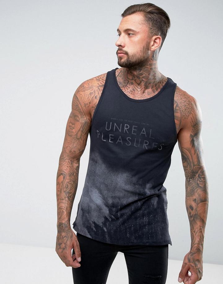 Pull & Bear Tank With Unreal Print In Black - Black