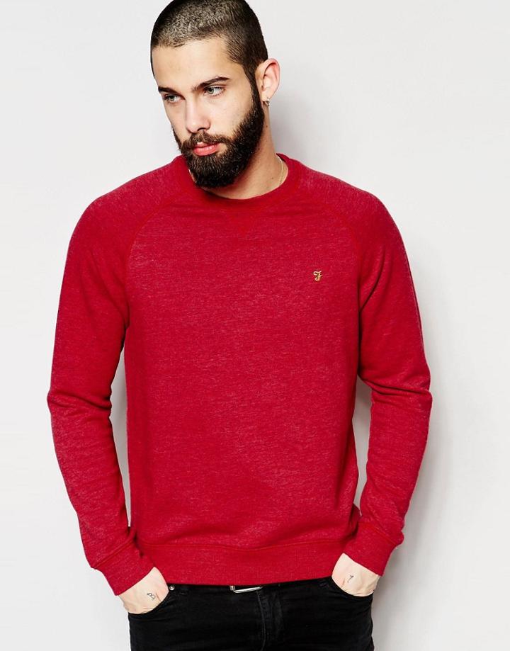 Farah Sweatshirt With Logo Regular Fit - Red