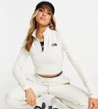 The North Face 1/4 Zip Cropped Fleece In Cream Exclusive To Asos-white