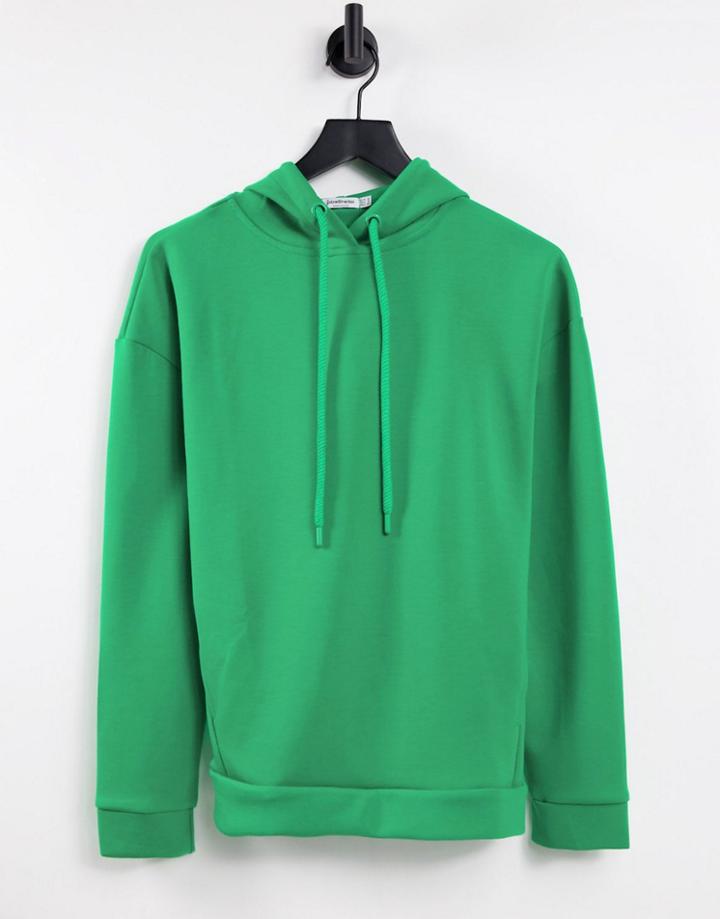 Stradivarius Hoodie In Bright Green