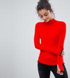 Asos Tall Sweater In Rib With Flared Sleeve - Red