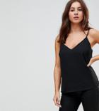 Asos Petite Fuller Bust Swing Cami With Double Layer - Black