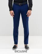 Only & Sons Skinny Smart Pants With Stretch And Turn Up - Blue