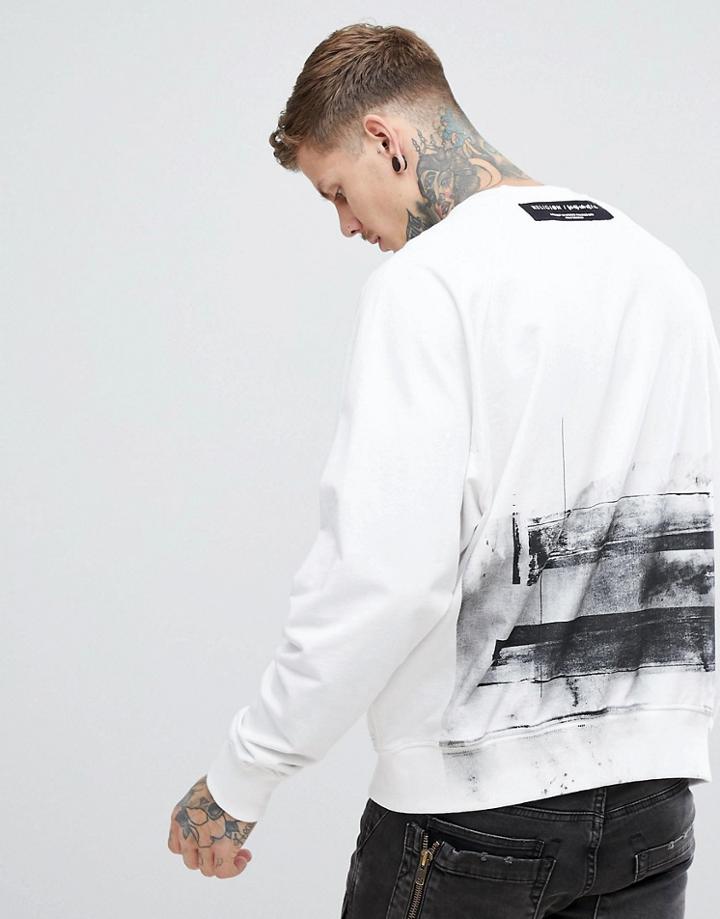 Religion Oversized Sweatshirt With Back Print - White