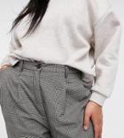 Asos Design Curve Ovoid Pleat Front Peg Pants In Gray Plaid-grey