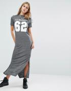 Noisy May High Neck Lurex Ankle Dress - Gray