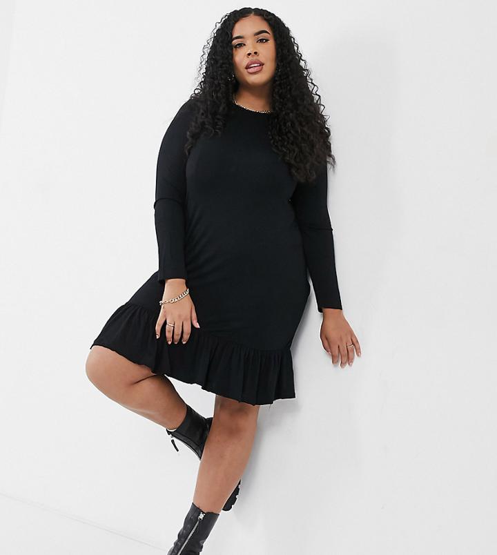 Yours Mini Shirt Dress In Black