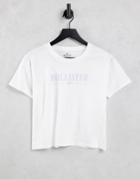 Hollister Cropped Logo T-shirt In White