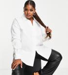 Club L London Curve Oversized Shirt In White