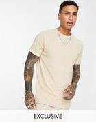 Puma Emboidered Logo T-shirt In Beige - Exclusive To Asos-neutral