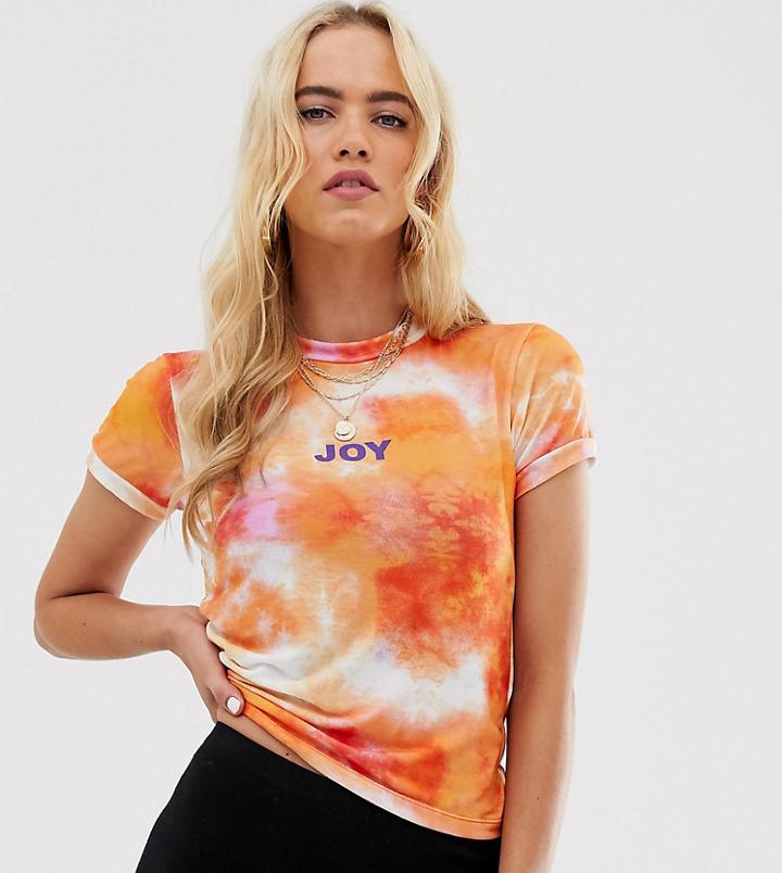 The Ragged Priest Tie Dye T-shirt With Slogan - Orange