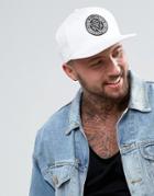Asos Snapback Cap In White With Rubberised Logo - White