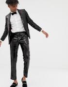 Twisted Tailor Super Skinny Sequin Suit Pants In Black - Black