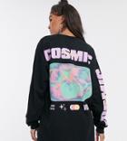 Crooked Tongues Oversized Long Sleeve T-shirt With Cosmic Print