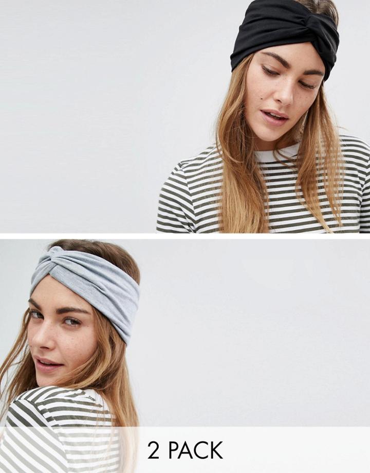 Asos Pack Of 2 Jersey Twist Headbands - Multi