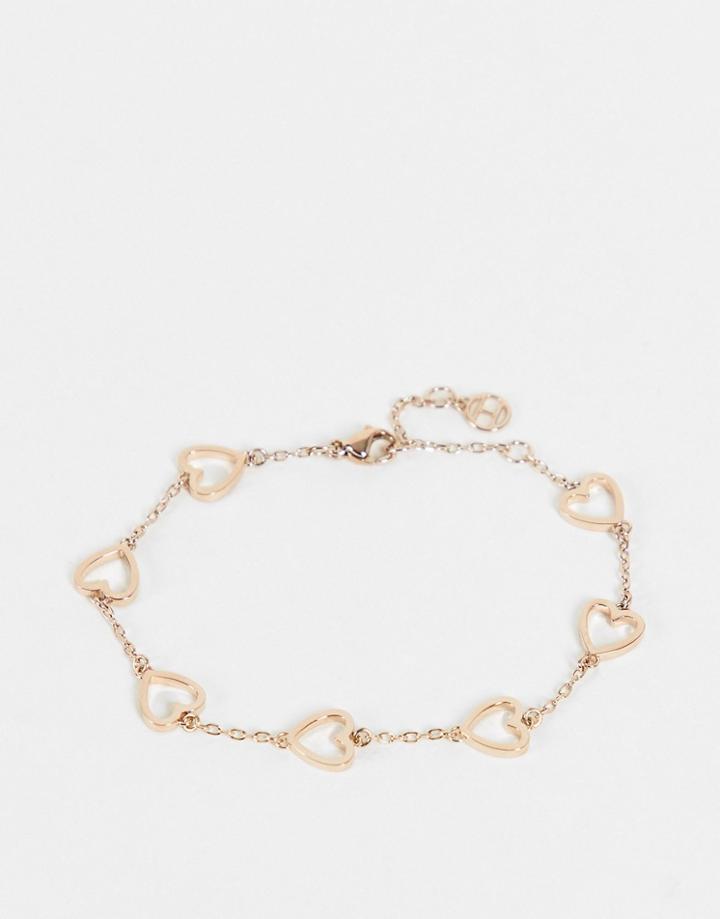 Tommy Hilfiger Heart Bracelet In Rose Gold