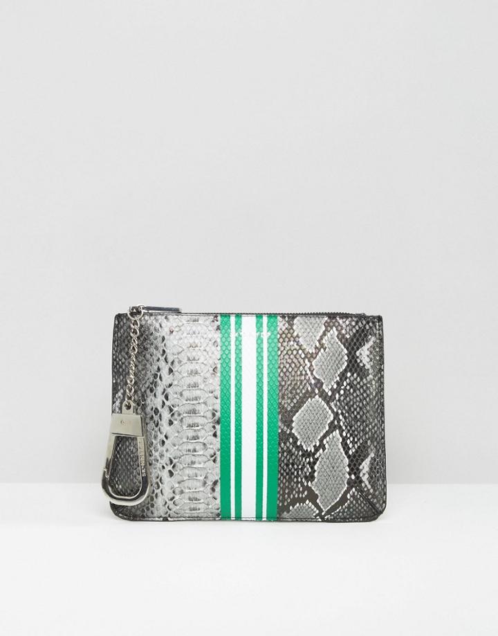 Skinnydip Okapi Faux Snake Print Clutch Bag - Multi