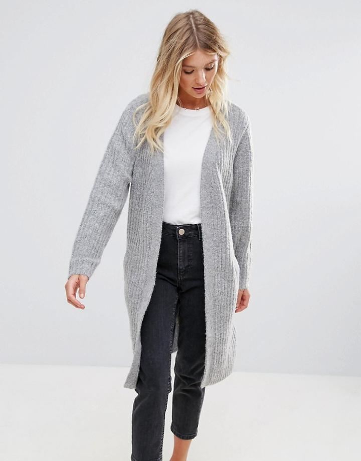 B.young Long Knitted Cardigan - Gray
