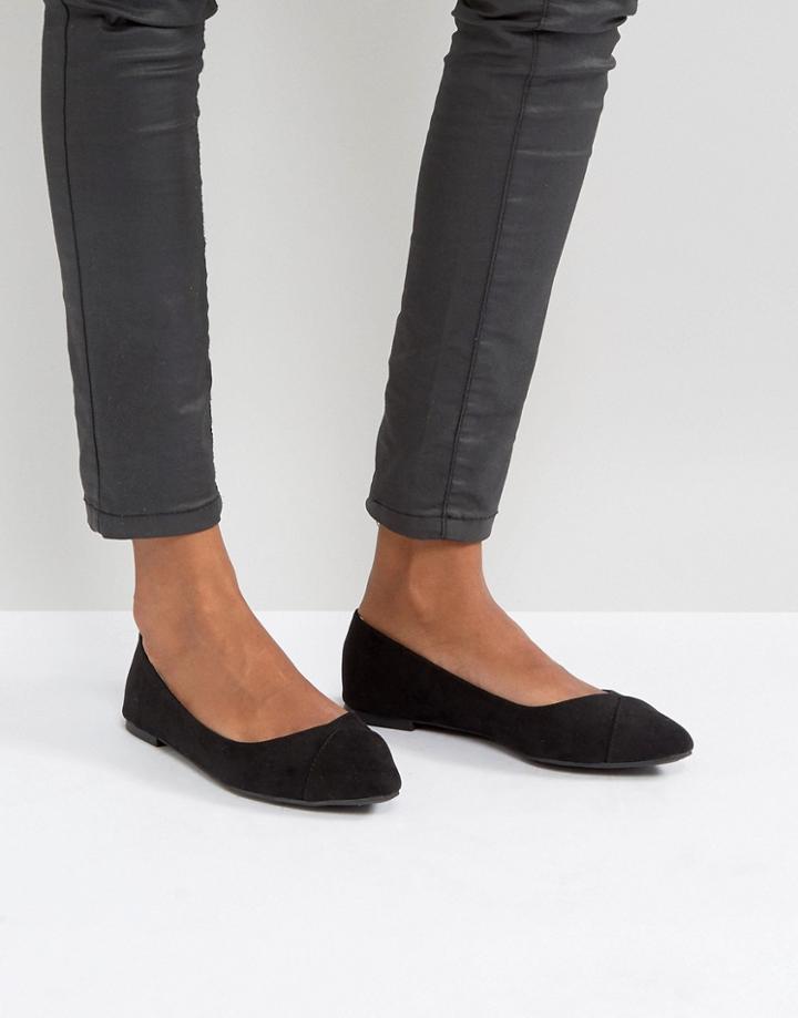 Qupid Flat Point Ballerina - Black