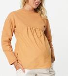 Influence Maternity Sweater With Cotton Insert In Tan-brown