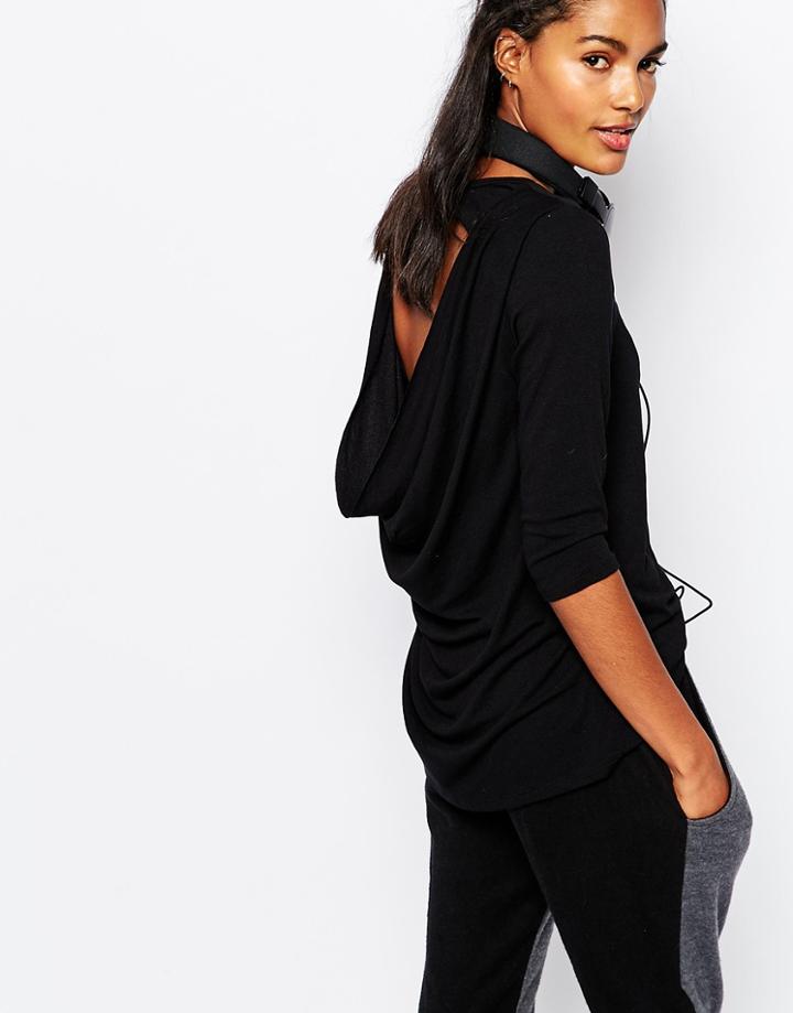 Blue Life Open Back T-shirt - Black