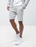 Asos Textured Shorts In Pale Gray - Gray