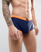 Asos Design Plus Two-piece Swim Short With Bright Floral Print In Mid Length - Navy