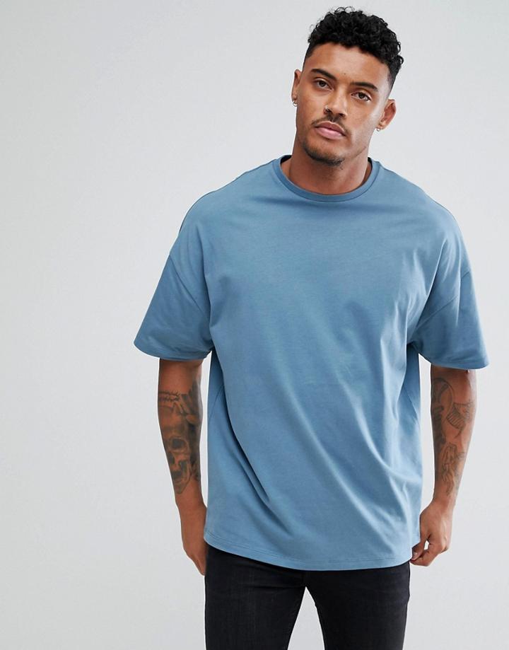 Asos Design Oversized T-shirt In Blue - Blue