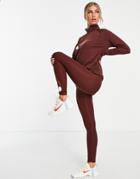 Nike Running Dri-fit Swoosh Run 7/8 Leggings In Bronze-brown
