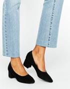 Daisy Street Black Mid Heeled Shoes - Black