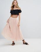 Deby Debo 123 Pleated Maxi Skirt - Pink