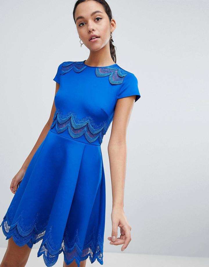 Ted Baker Rehanna Embroidered Skater Dress - Blue
