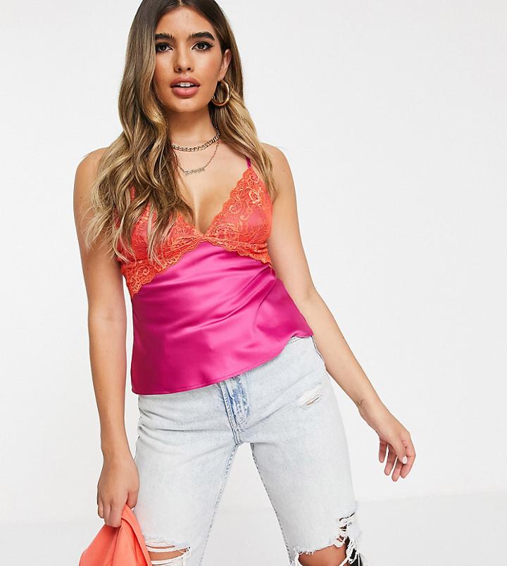 Asyou Lace Trim Cami In Pink